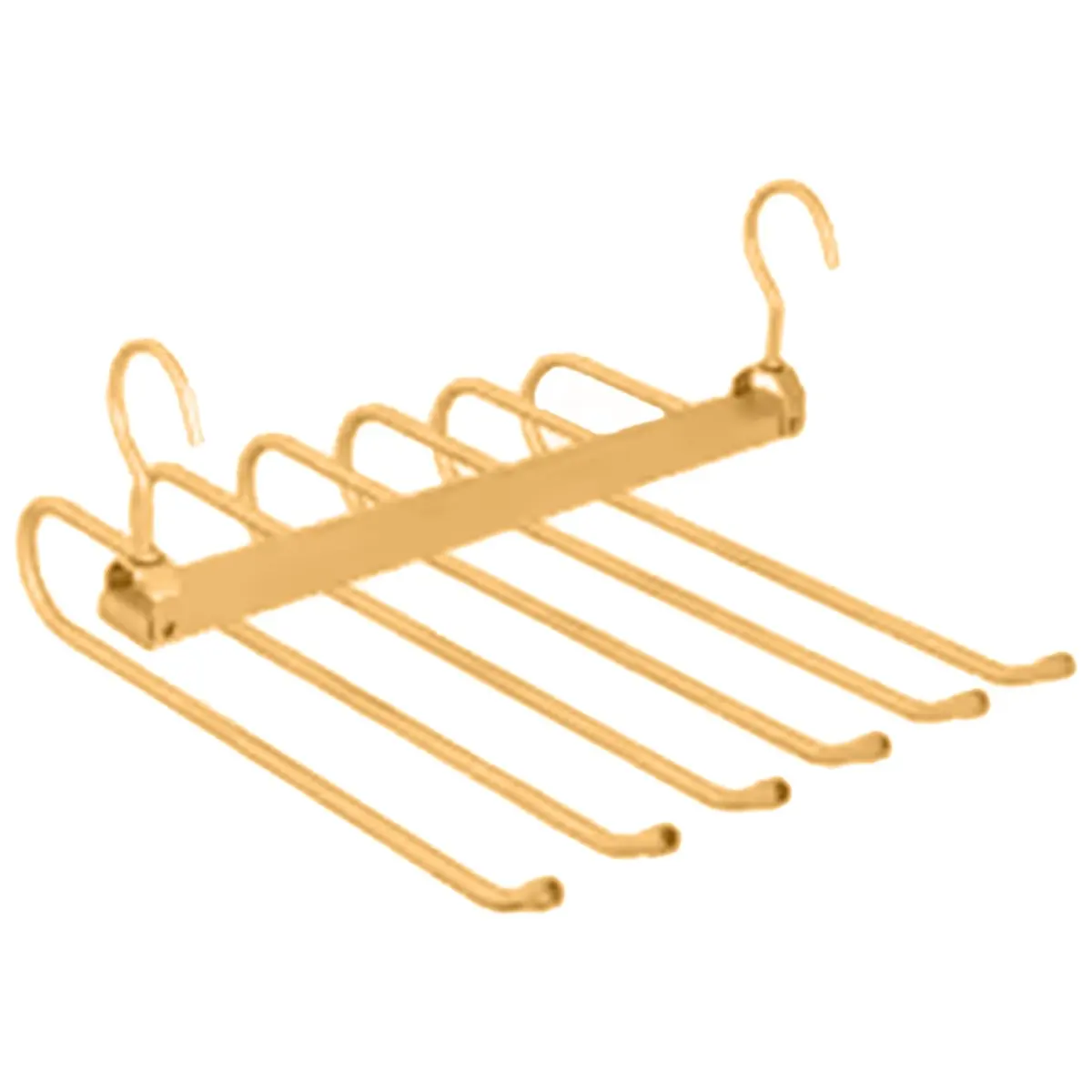 6 Tier Folding Hangers Multi-Functional Hangers Space Saving Metal Organizer 360°Rotating Hook Pants Jeans Gold
