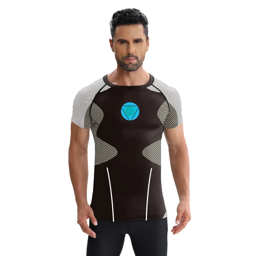 Мужская рубашка с 3D цифровым принтом паука, уличная мода, футболки серии пауков, летняя футболка с короткими рукавами, мужская компрессионная одежда