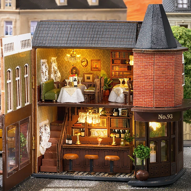 Mini Assembly Model Villa Architecture Kit Handmade 3D Puzzle DIY