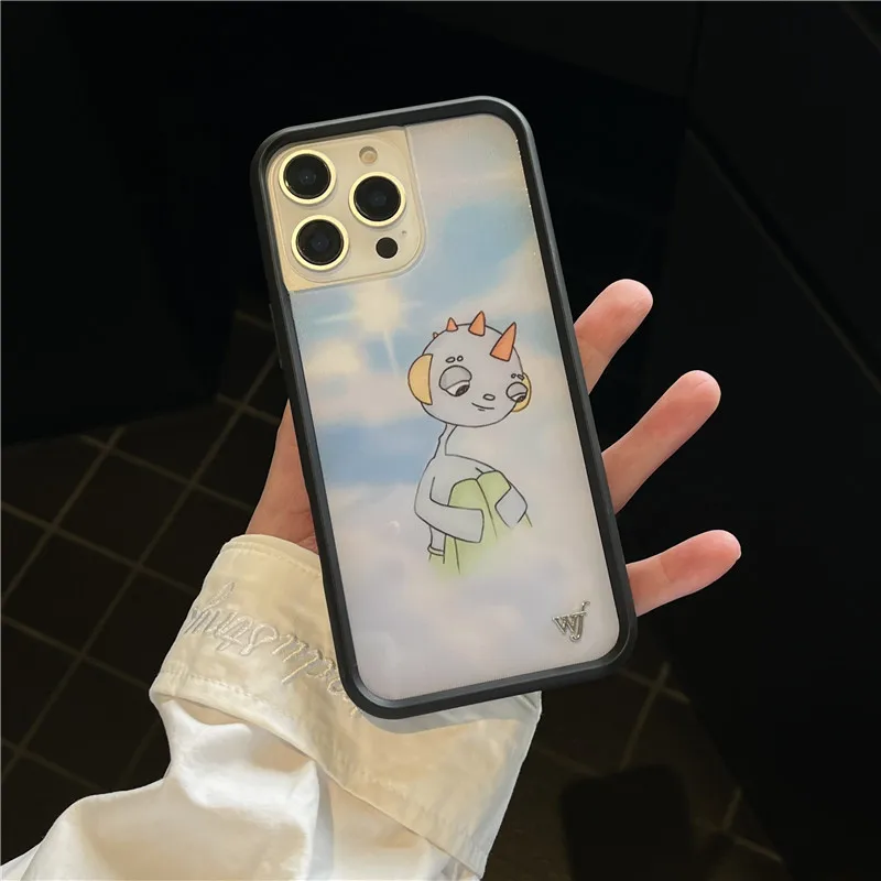 Wildflower Cases Emergency Intercom Phone Case for iPhone 16 15 14 13 12 17 Pro Max Plus 16pro 17Air WF Couples Cartoon Cover
