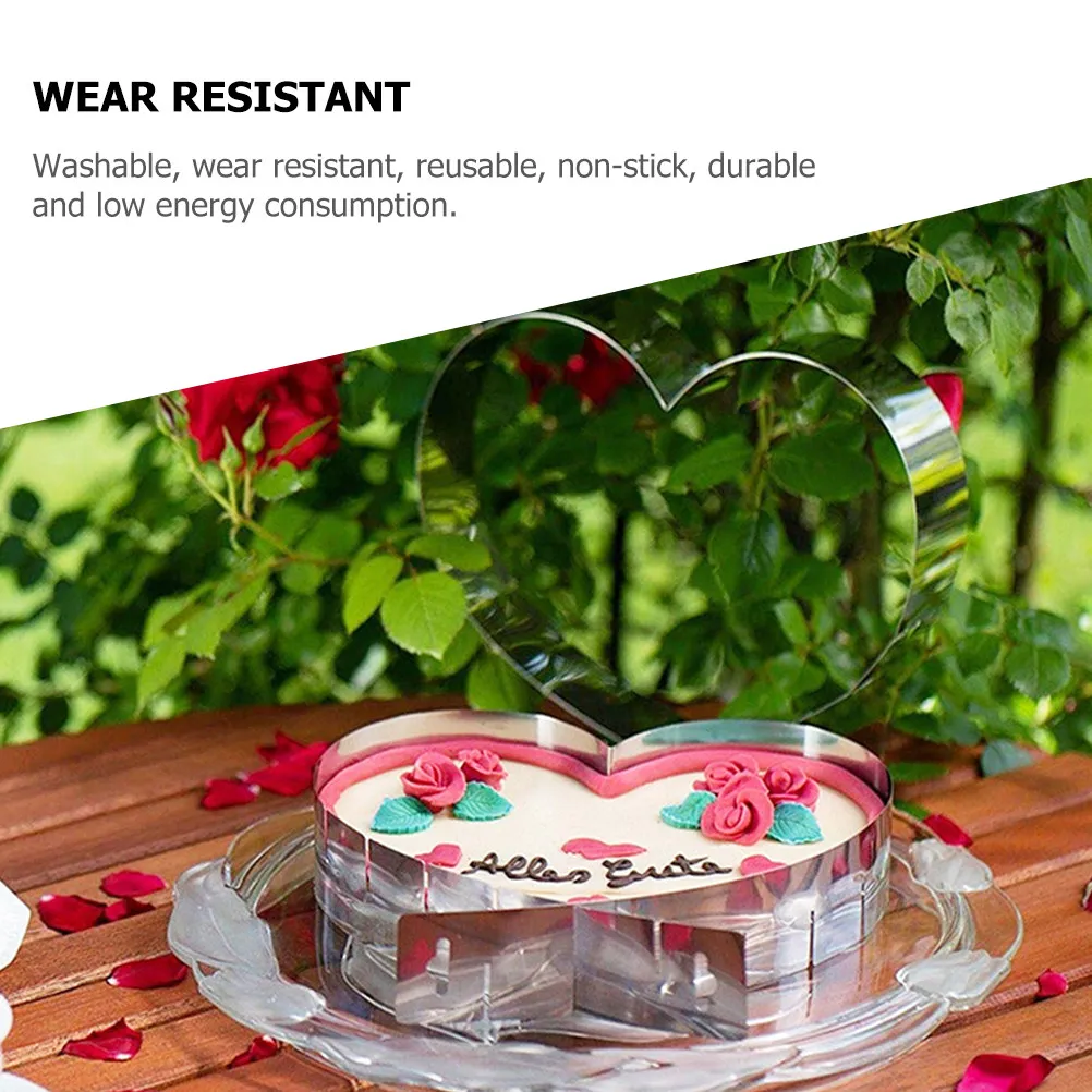Heart-Shaped Adjustable Stainless Steel Cake Mold Multi-Function Reusable Non-Stick Baking Tool for Mousse Ring DIY Cake Baking
