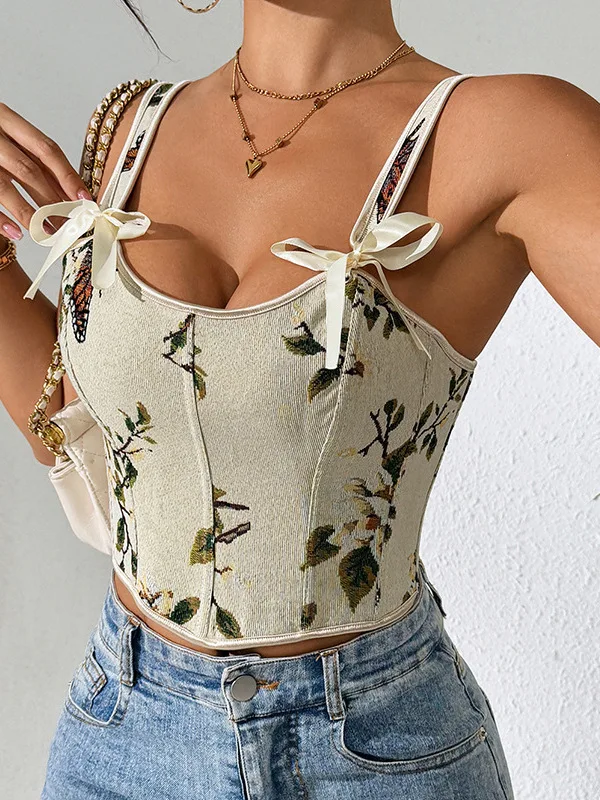 Sexy vlinderdas Bloemen ter Top Vastgebonden Street Sle Slim Fit Polyester ort Lengte Zomercollectie Damesvestriem