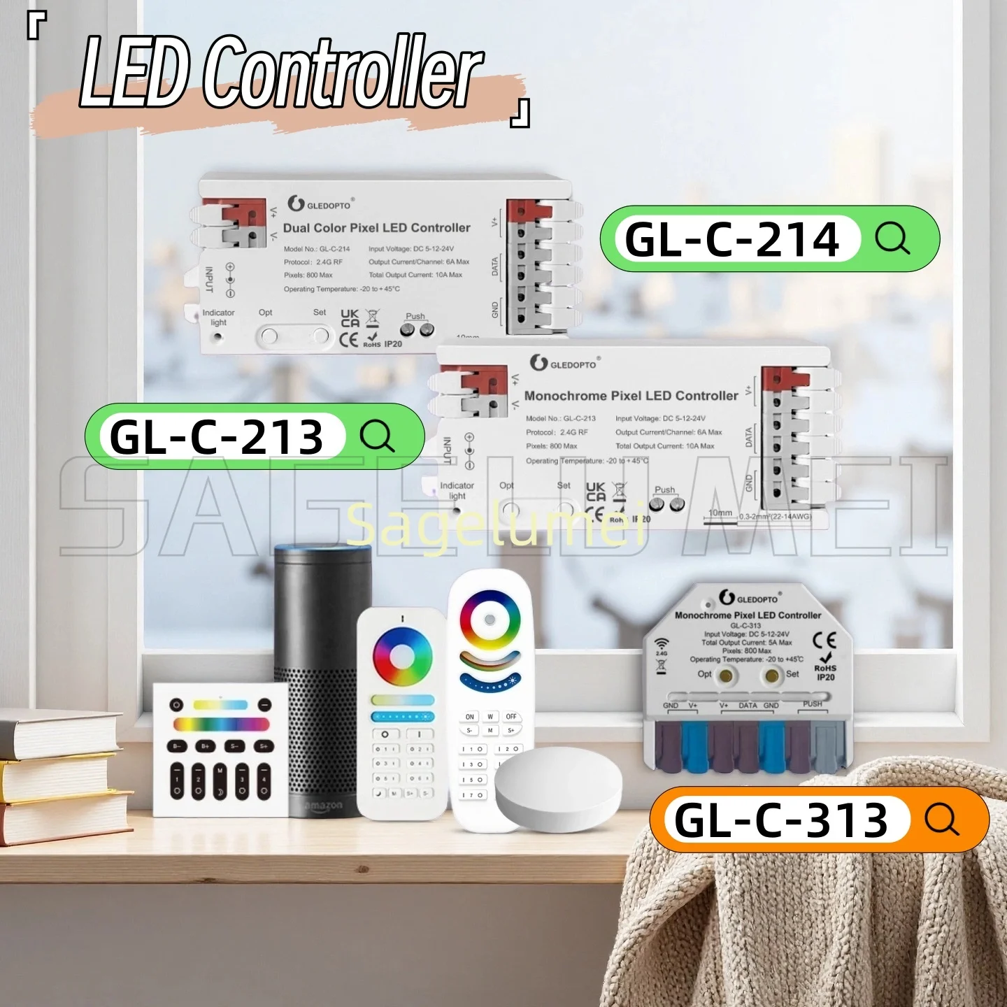 

RF 2.4G Pixel LED Controller Dynamic Horse Racing Lighting For Dual Color /Single Color GLEDOPTO WS2811 WS2812B LED Strip Lights