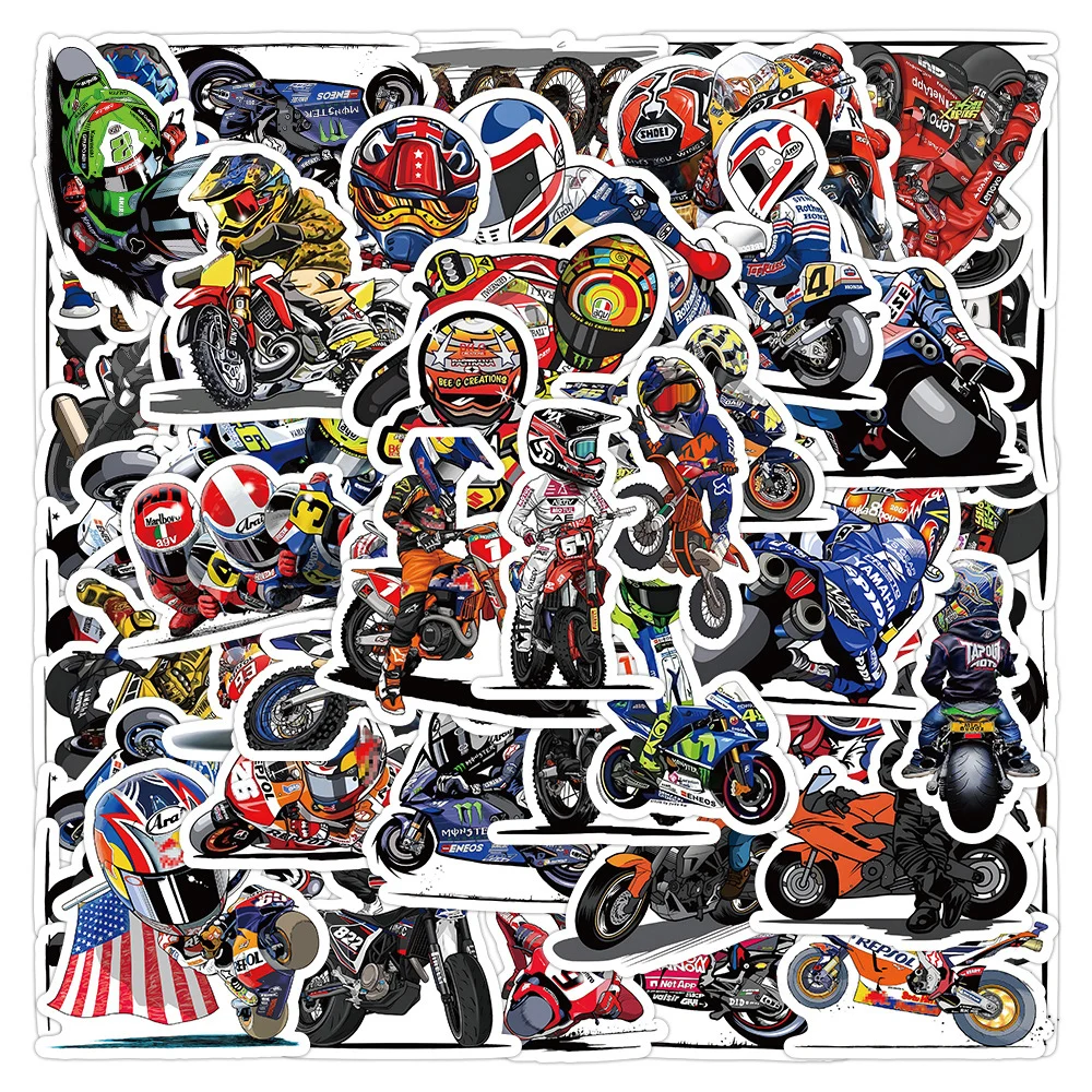 10/30/50pcs Funny Cartoon Mountain Motorcycle Stickers DIY Scrapbook Helmet Phone Waterproof Cool Graffiti Sticker Classic Toys