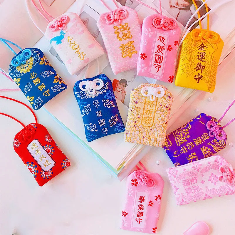 Japanese Omamori Traditional Present Kawaii Pray Fortune Love Beauty Study Wealth Good Luck Accessory Pendant Keychain Couple Gi