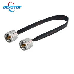 PL-259 UHF męski na UHF męski PL259, wtyczka do okna, Adapter koncentryczny RF kabel płaski 50 omów kabel koncentryczny ze zworką