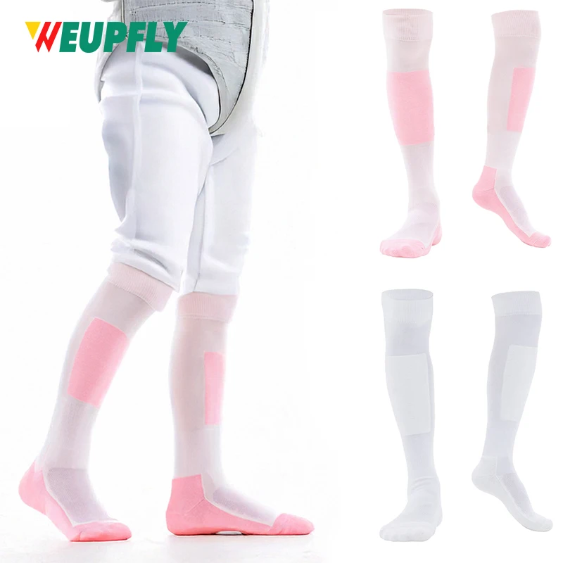 1Pair Fencing Socks for Epee Sabre and Foil Knee High Socks Comfortable Support Athletic Stockings for Adult Kids & Youth