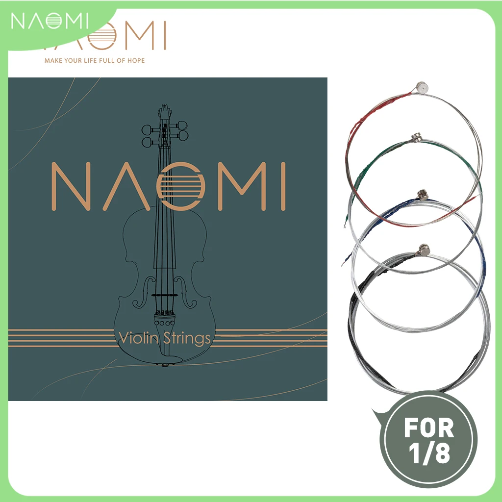 

NAOMI Universal Full Set (G-D-A-E) Violin Strings Steel Core Nickel-silver Wound With Nickel-plated Ball End For 1/8 Violins