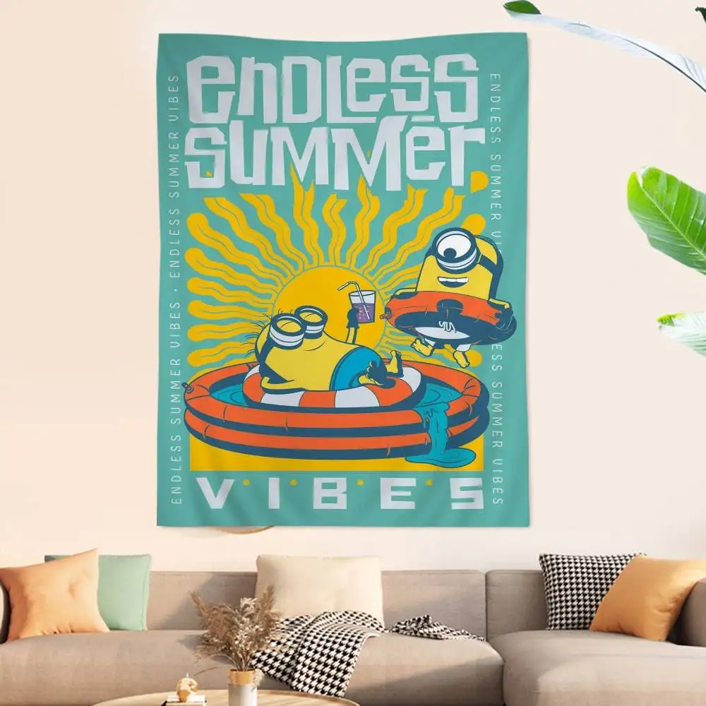Cute Funny M-Minions Colorful Tapestry Wall Hanging Hippie Wall Hanging Bohemian Wall Tapestries Mandala Wall Hanging Sheets
