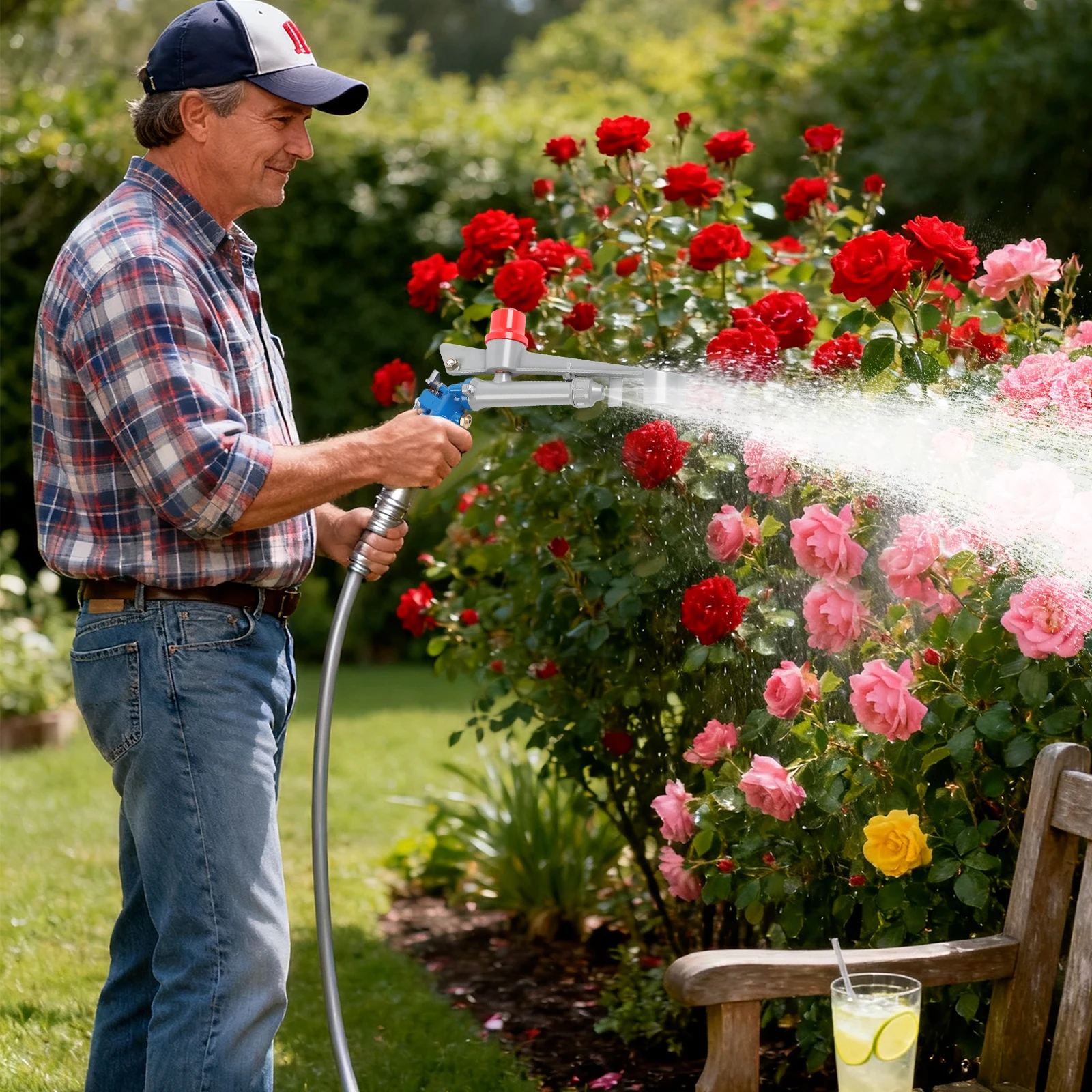 

Wide-Coverage Irrigation Spray Gun - High-Pressure Design Enables 114.83-131.23Ft Spray Diameter, Fits Large Yards/Gardens