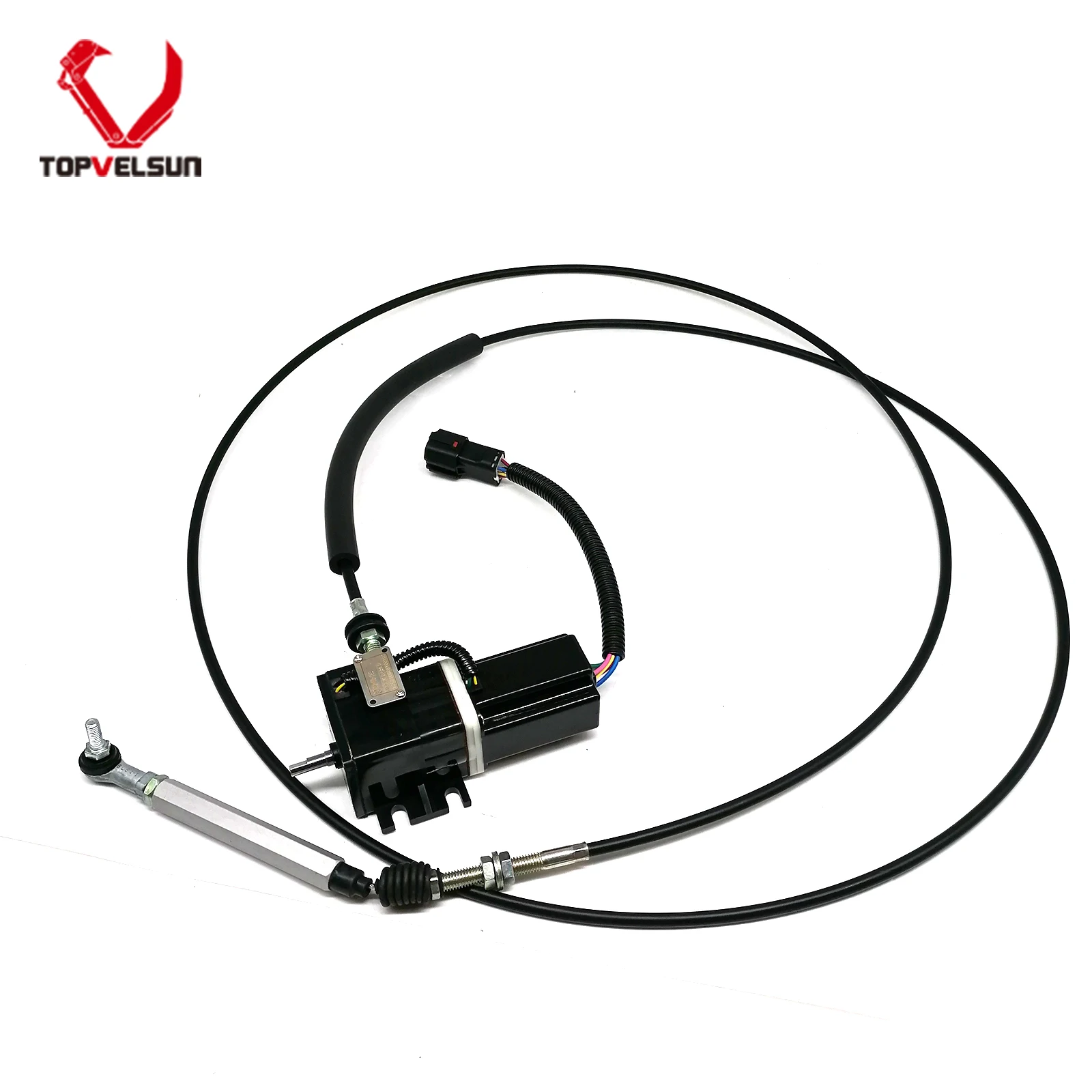 TOPVELSUN 24V Square Throttle Motor Double Cable Corrosion Proof Excavator Actuator Compatible with PC60-7