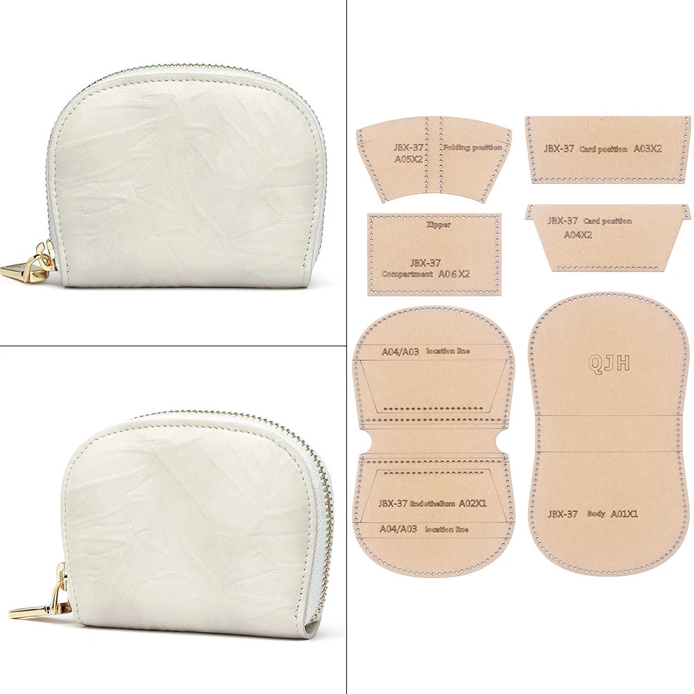 DIY Wallet Sewing Patterns- Kraft Paper Templates, DIY Leather Handcrafting Multi Functional Storage Bags Making Stencils