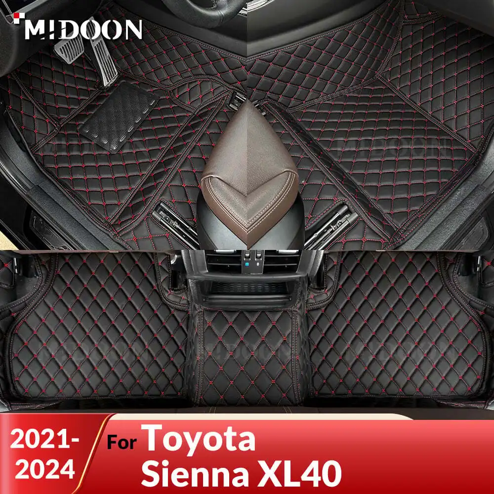 

Автомобильные коврики MIDOON для Toyota Sienna XL40 2021-2024 2022 2023, пользовательские автомобильные подушечки для ног, автомобильный ковер, аксессуары для интерьера