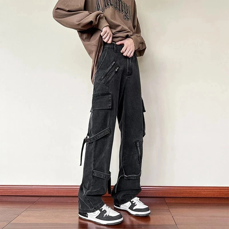 Cargo Pants Men's Jeans Fashion Street Hip Hop Baggy Pants Casual Multi Pocket Y2k High Waisted Trousers Boyfriend Jeans Women