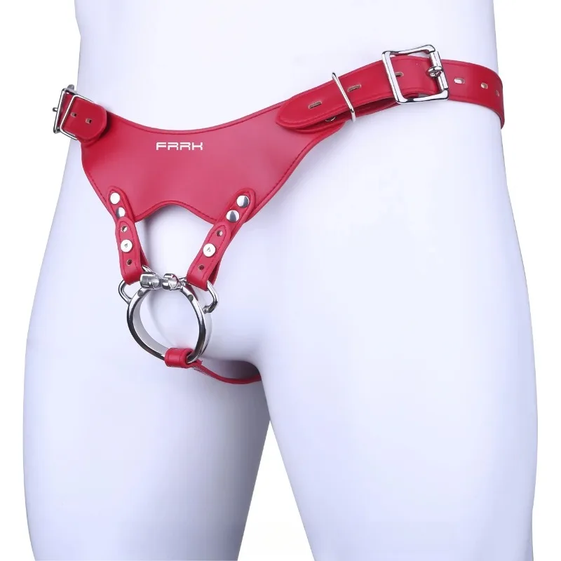 Three Way PU Leather Chastity Belt for Chastity Cage Adjustable Auxiliary Strap Cock Cage BDSM Penis Restraint Sex Toys for Men - view 4