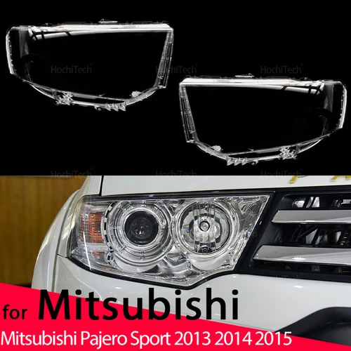 Cubierta de faro de coche, cubierta de cristal para lente de faro, pantalla de lámpara, cubiertas de lente de carcasa brillante para Mitsubishi Pajero Sport 2013 2014 2015