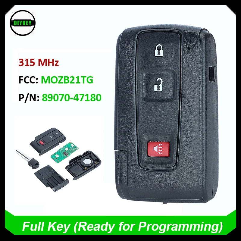 DIYKEY  MOZB21TG, M0ZB21TG Smart Remote Key Fob 315MHz for Toyota Prius 2004 2005 2006 2007 2008 2009 - 0030 Board - 89070-47180