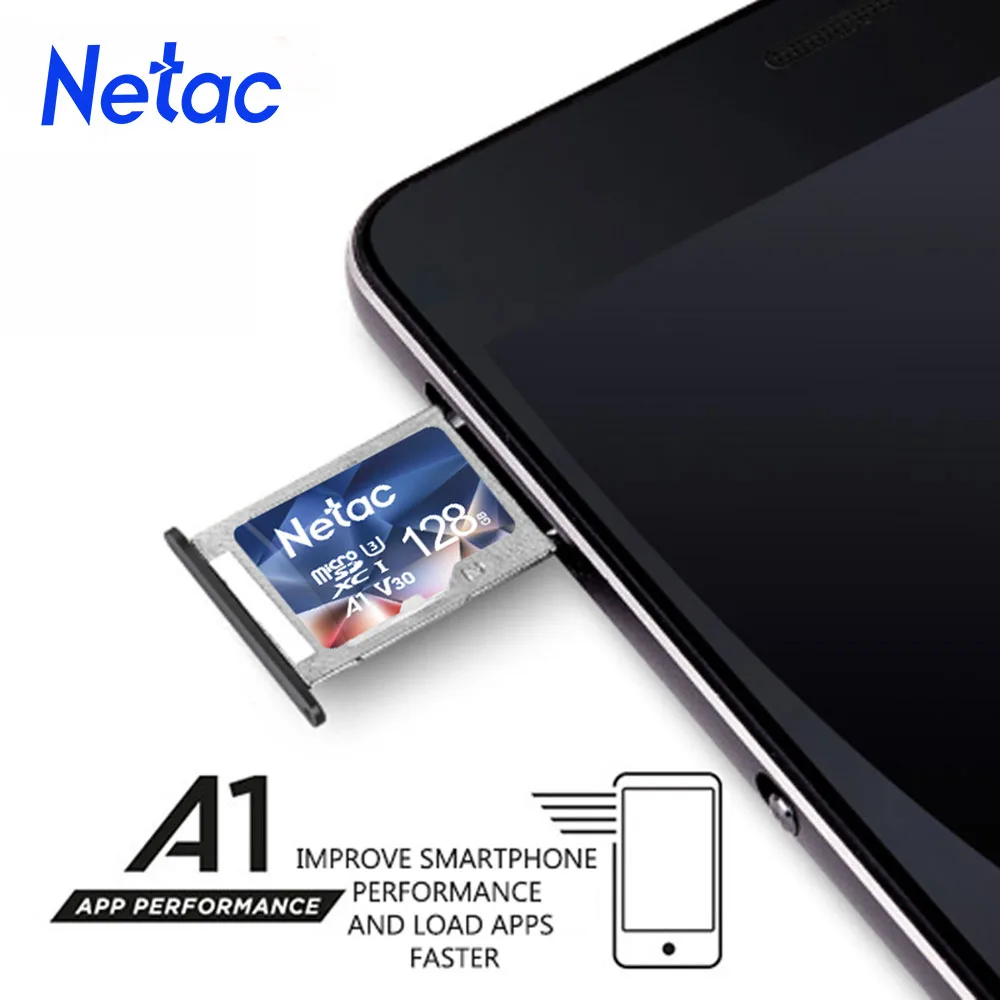 4Kカメラ用netac-SDカード,micro sd,32GB, 64GB, 128GB, 256GB, 512GB, A1,v30,u3,c10