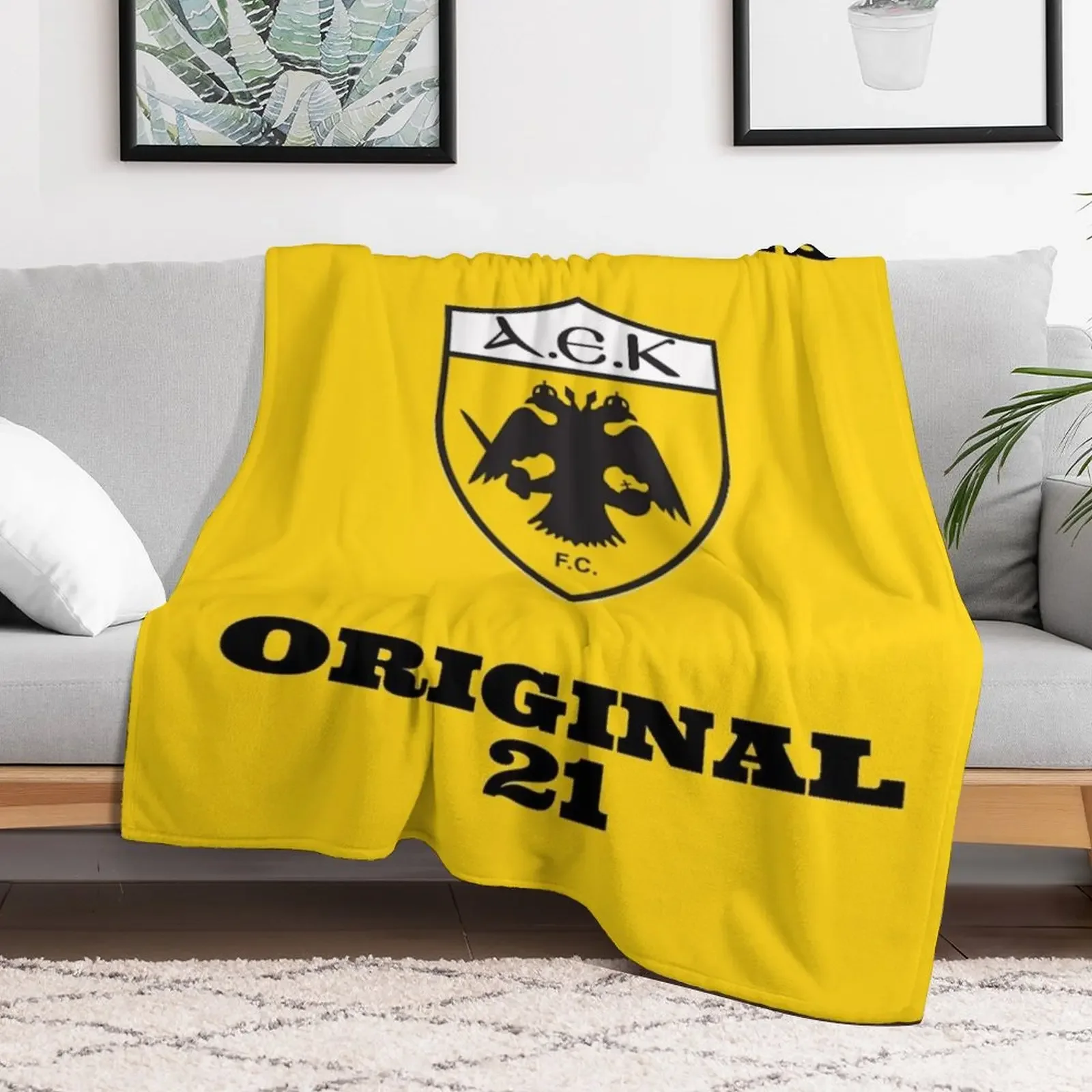 AEK ATHENS FC Throw Blanket Hairy Blankets Sofas Of Decoration Thermal warm for winter Blankets