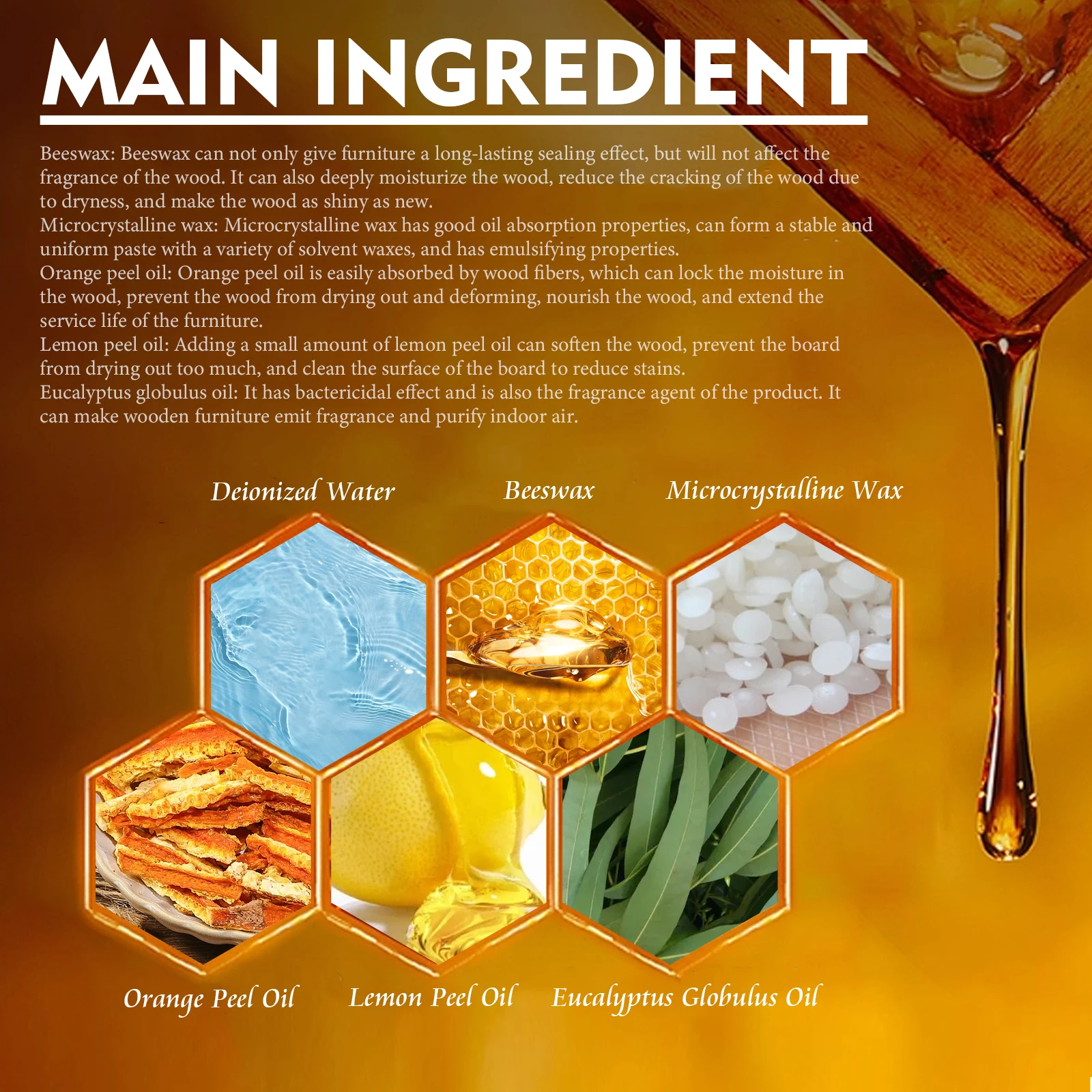 Uniwersalny spray do pielęgnacji drewna z woskiem pszczelim - poleruje meble i podłogi, naprawia rysy i odnawia.