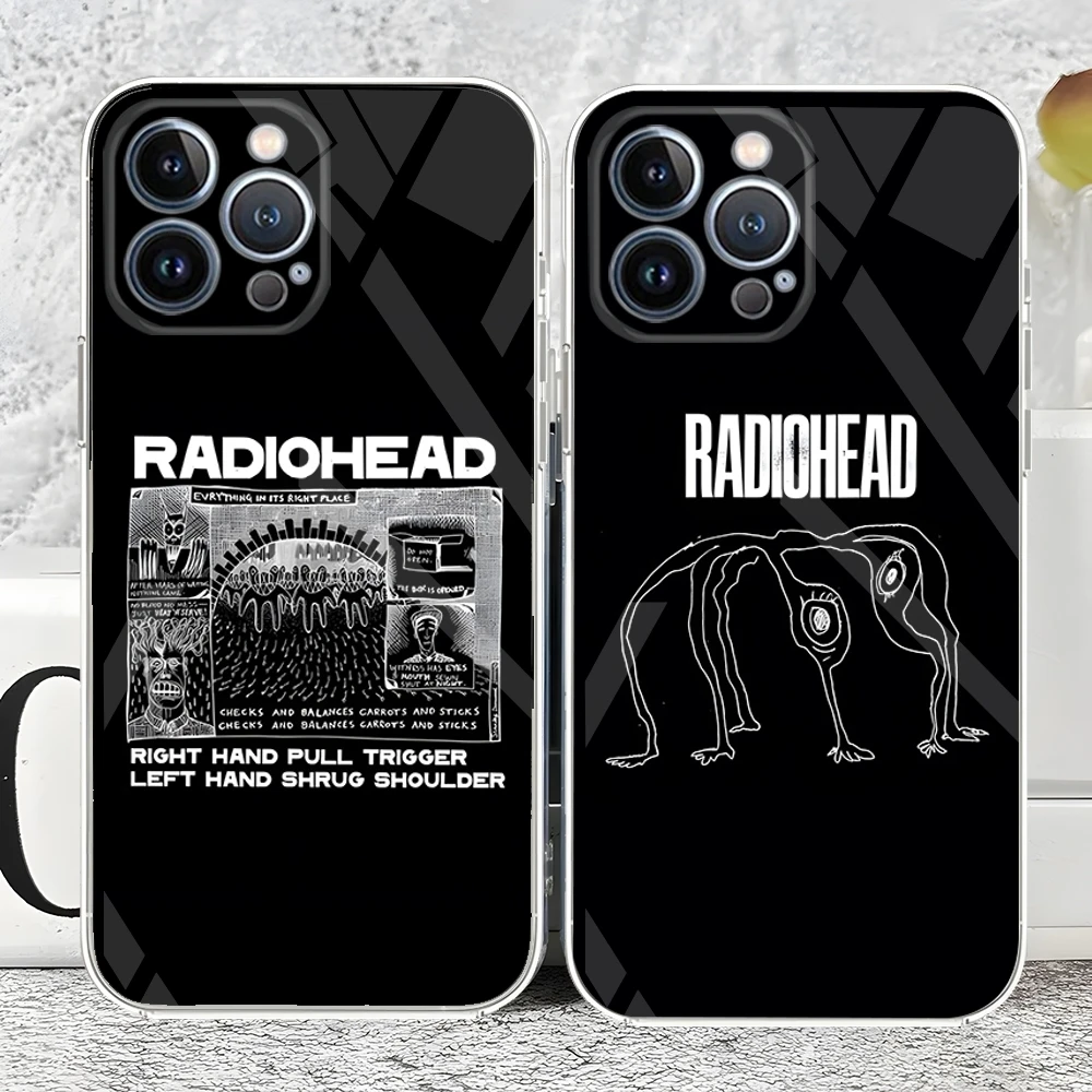 Rock Band Music Album Radiohead  Phone Case new For iPhone 15 14 12 13 11 Pro Max Mini X XR XS Max 7 8 Plus transparent cover