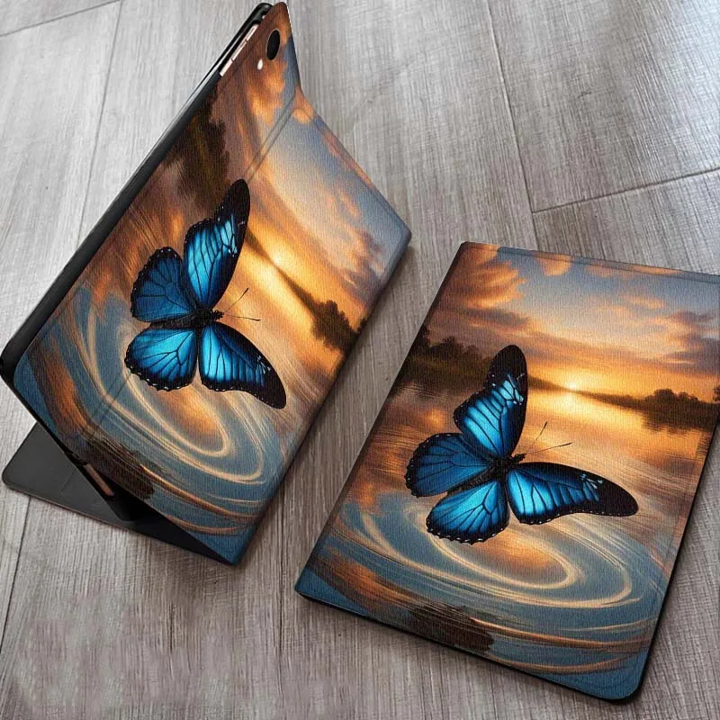 

Blue Butterfly On Stone For Samsung Galaxy Tab S11 A11 A9 A8 S6 A 10.1 A7 10.4 Plus 2025 2023 Tablet Case Gift