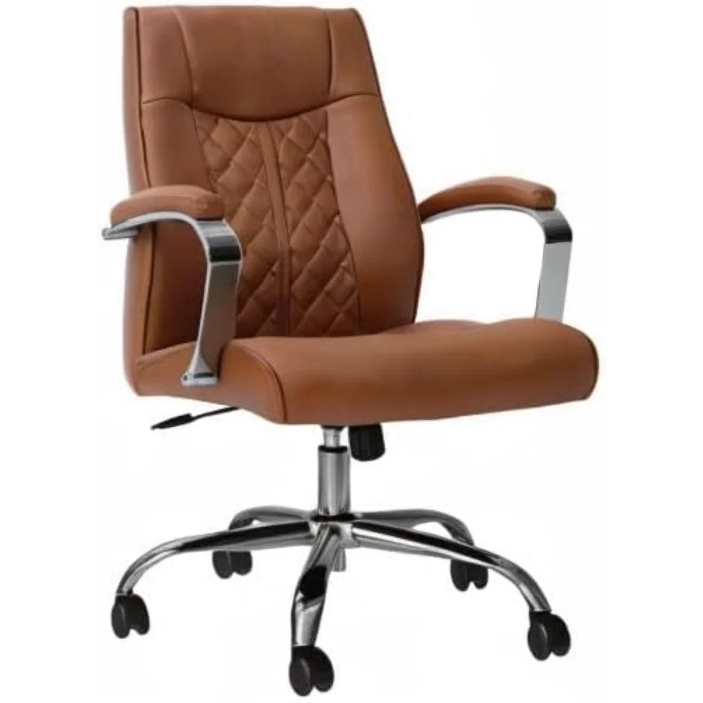 Monaco Manicure Client Chair for Salons & Spas, Quilted Faux Leather, 5-Star Base, Gas Lift Adjustable