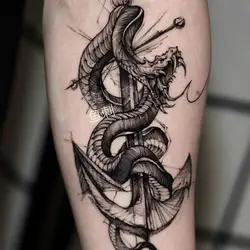 Goth Snake Lasting Waterproof Tattoo Stickers for Woman Man Punk Hip Hop Arm Thigh Anchor Temporary Tattoos Cobra Fake Tattoo