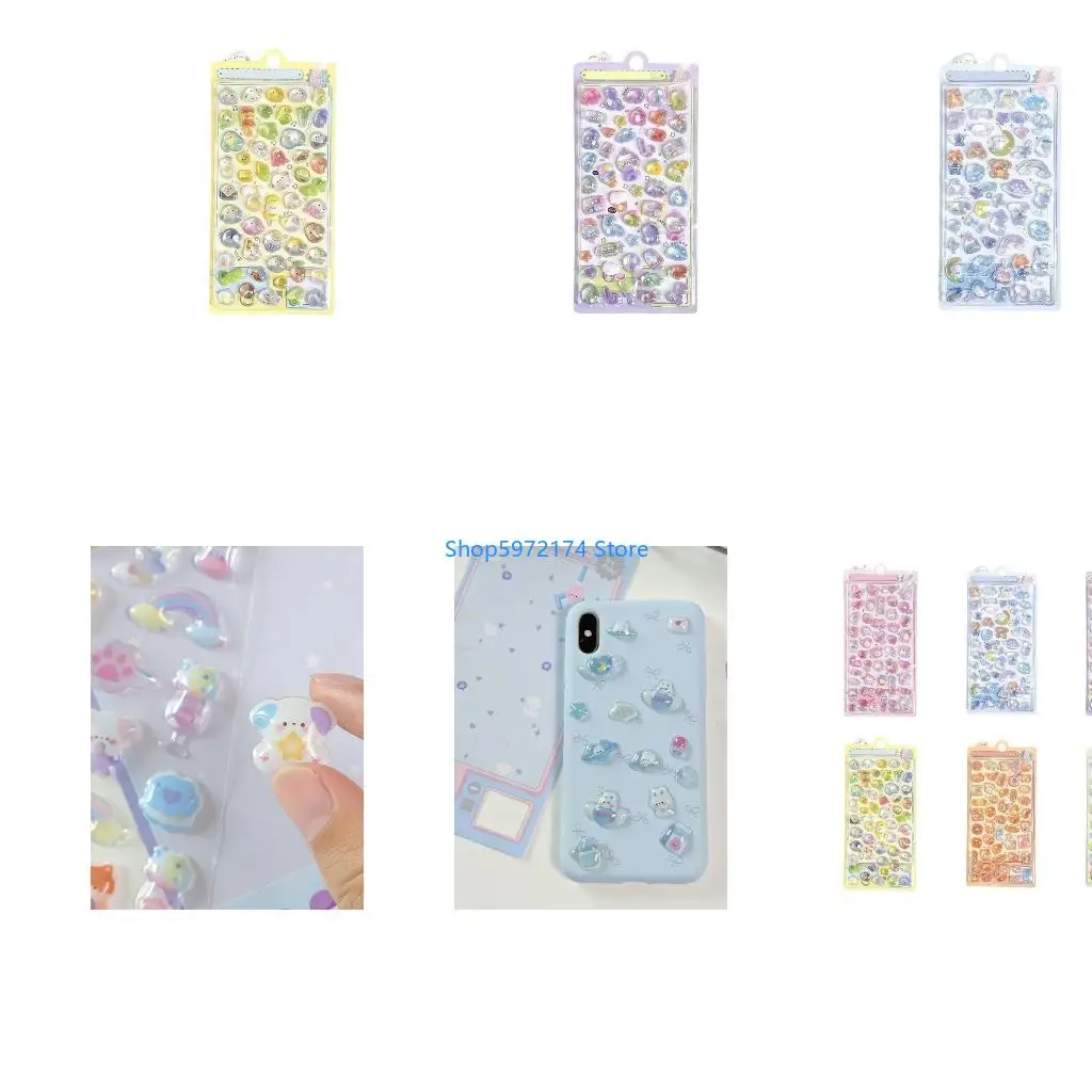 Y3NB Cartoon Animal 3D Puff Sticker Adhesive Mini Decal For DIY Art Crafts Water Bottle Scrapbooks Journal Phone Case Decors