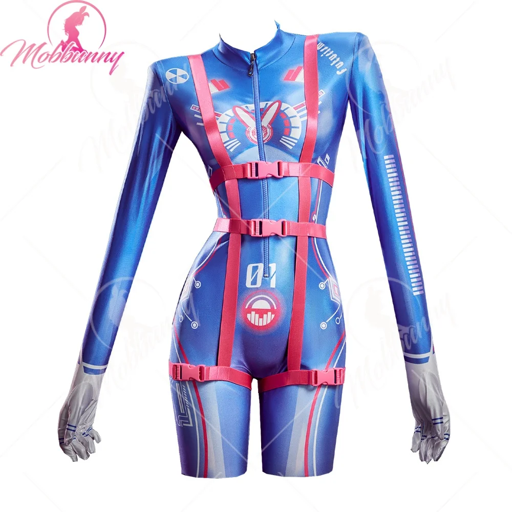 Mobbunny - Body ajustado sexy para mujer, disfraz de cosplay, mono estampado estilo cyberpunk con tirantes