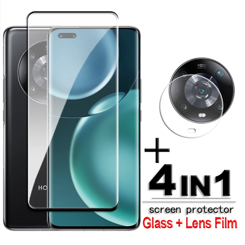 

For Honor Magic4 Pro Glass 3D Full Cover Curved Screen Protector Honor Magic4 Tempered Glass HD Lens Film For Magic4 Ultimate