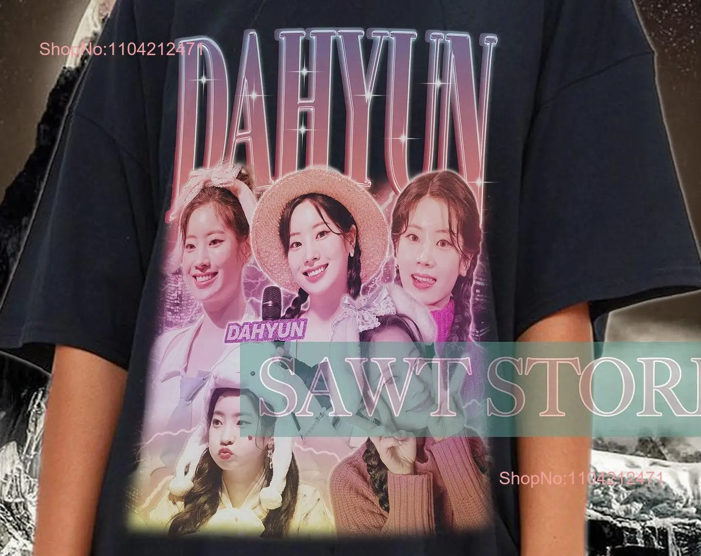 Limited DAHYUN TWICE T Shirt Fans GifT Retro 90's Kim Homage long or short sleeves