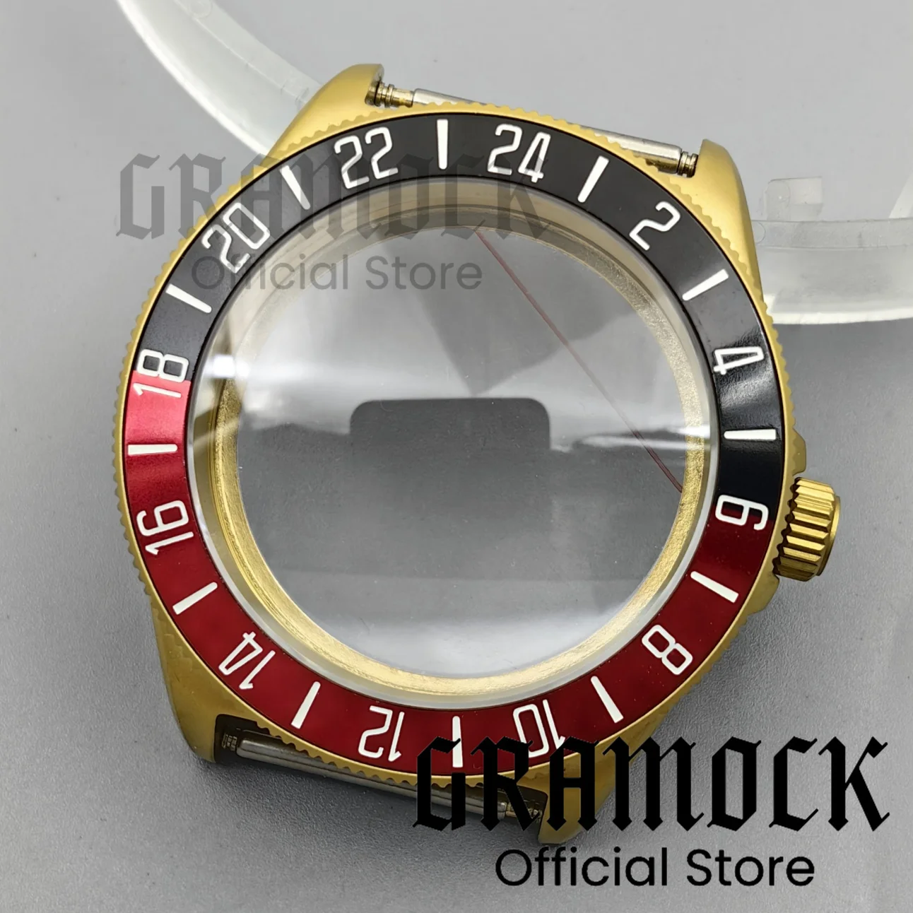 Gramock Tactical Frog FX-Diving Matte Gold Watch Case Domed Sapphire Lume Insert Fit NH34 NH35 NH36 Watch Mod Parts Accessories