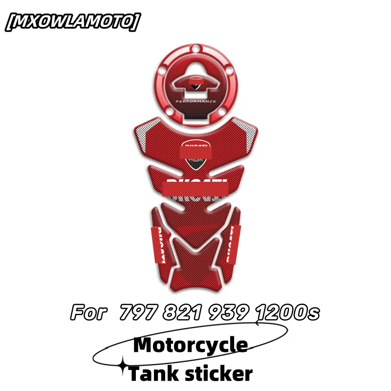 For Monster 797 821 939 1200/s Motorcycle Fuel Tank Stickers Carbon Fibre Decals Anti-skid Protection Sticker Accessories