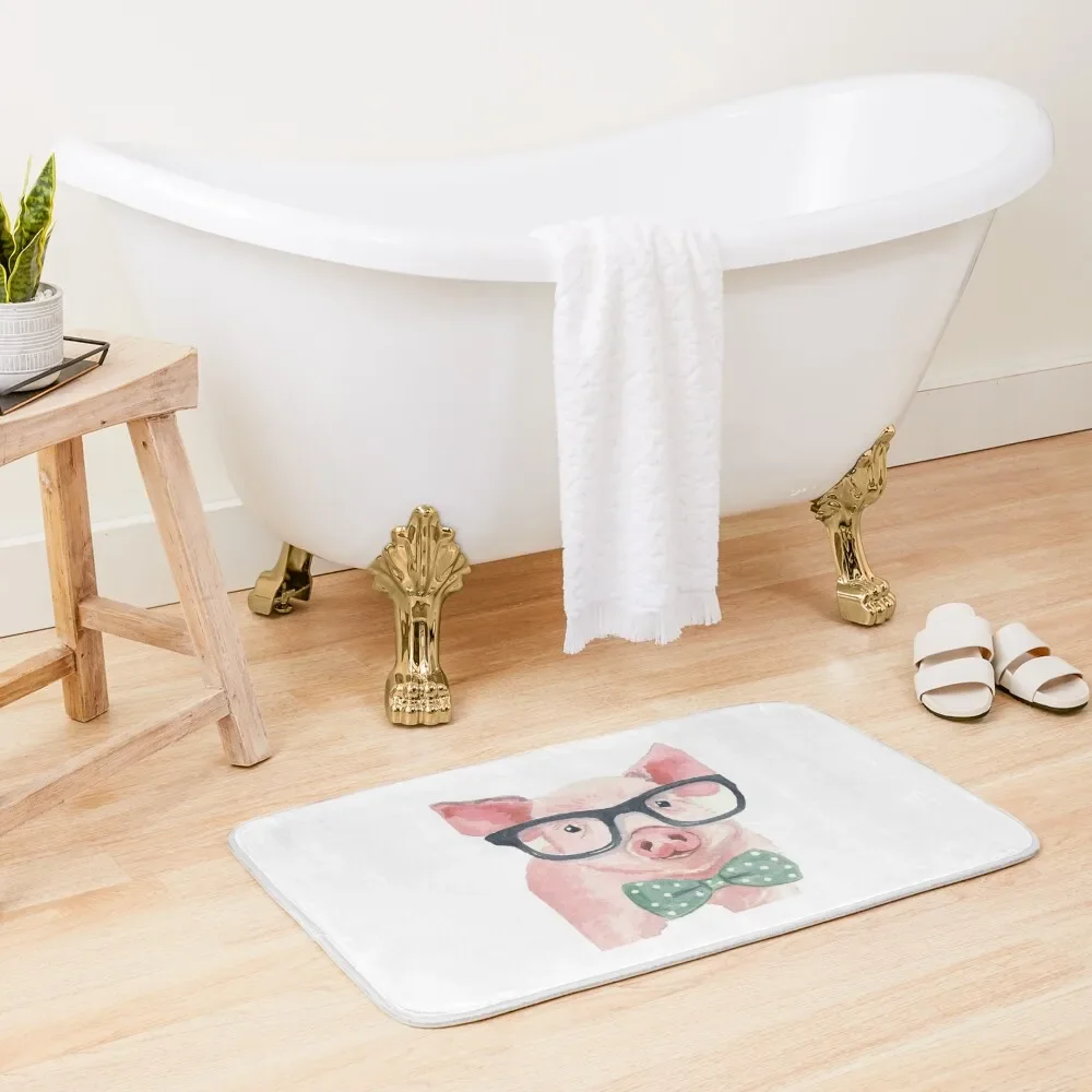 

Cute,Funny,Printed,Pig, Piglet, Painting,Glasses Bath Mat Bathroom Gadgets Bathroom Accessories Sets Luxury Mat