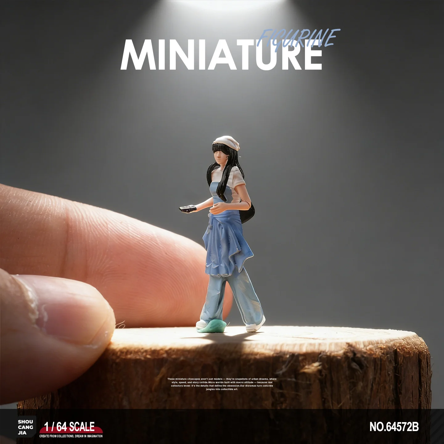 

Resin Diorama 1:64 Scale Miniature Figures Girl In Beret Garage Scenes Minifigure Model Kit DIY Craft Toys Figure Collection