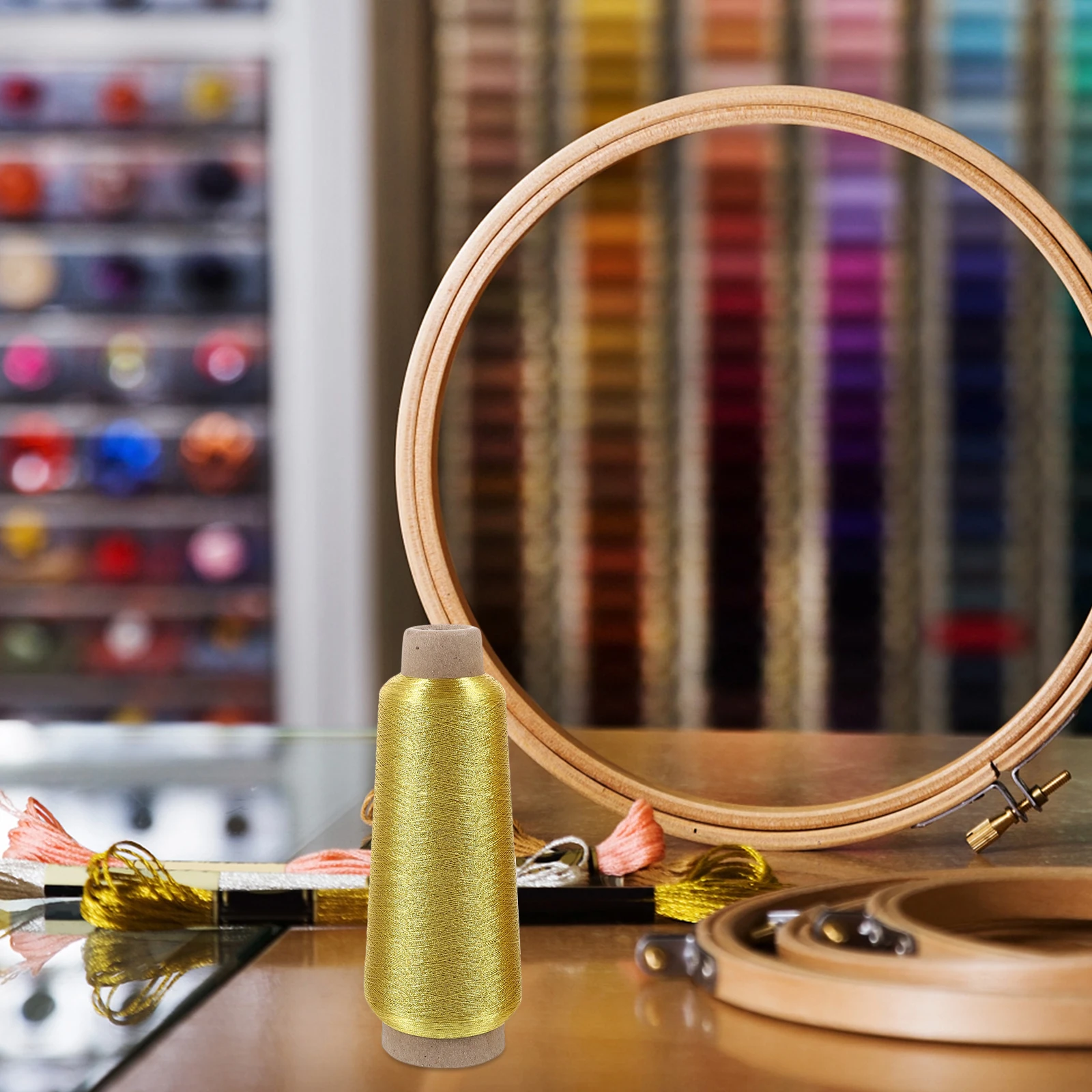 

4 Rolls Metallic Embroidery Thread DIY Cross Stitch Kit Sewing Quilting Yarn Threads Home Decoration