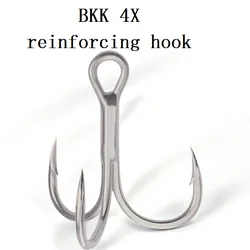 Rust-Proof BKK Treble Hook, Fishhook, Trident Hook, Fishing Lure, New, 4X Strengthen, 10Pcs Bag