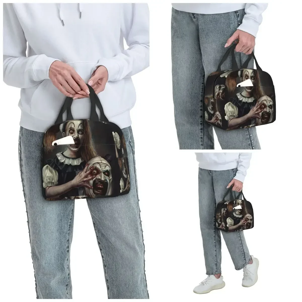 Terrifier 2- The Little Pale Girl Insulated Lunch Bag for Kids School Cooler Thermal Food Box Tote Lunch Boxes Container