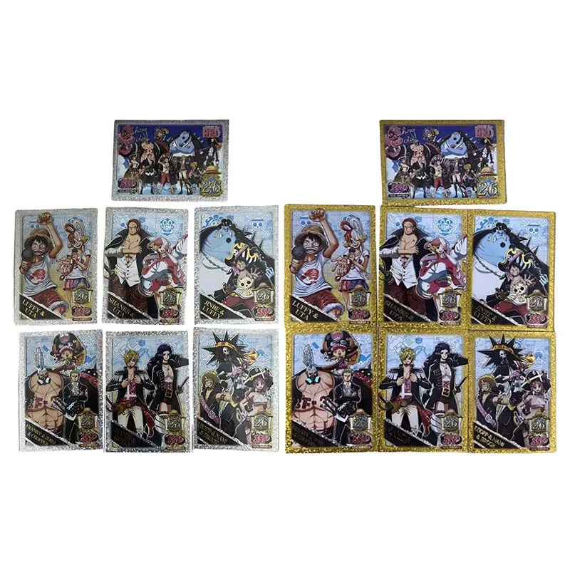 Anime ONE PIECE Rare Metal Cards Luffy Shanks Law Buggy Kid Teach Newgate Toys for boys Collectible Cards Birthday Present