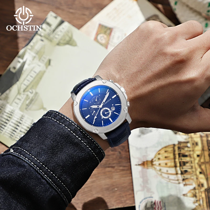 Ochstin Sports Street Style Pilot Series Multi functional Quartz Movement Waterproof Watch New 2024 Men's Quartz Watch