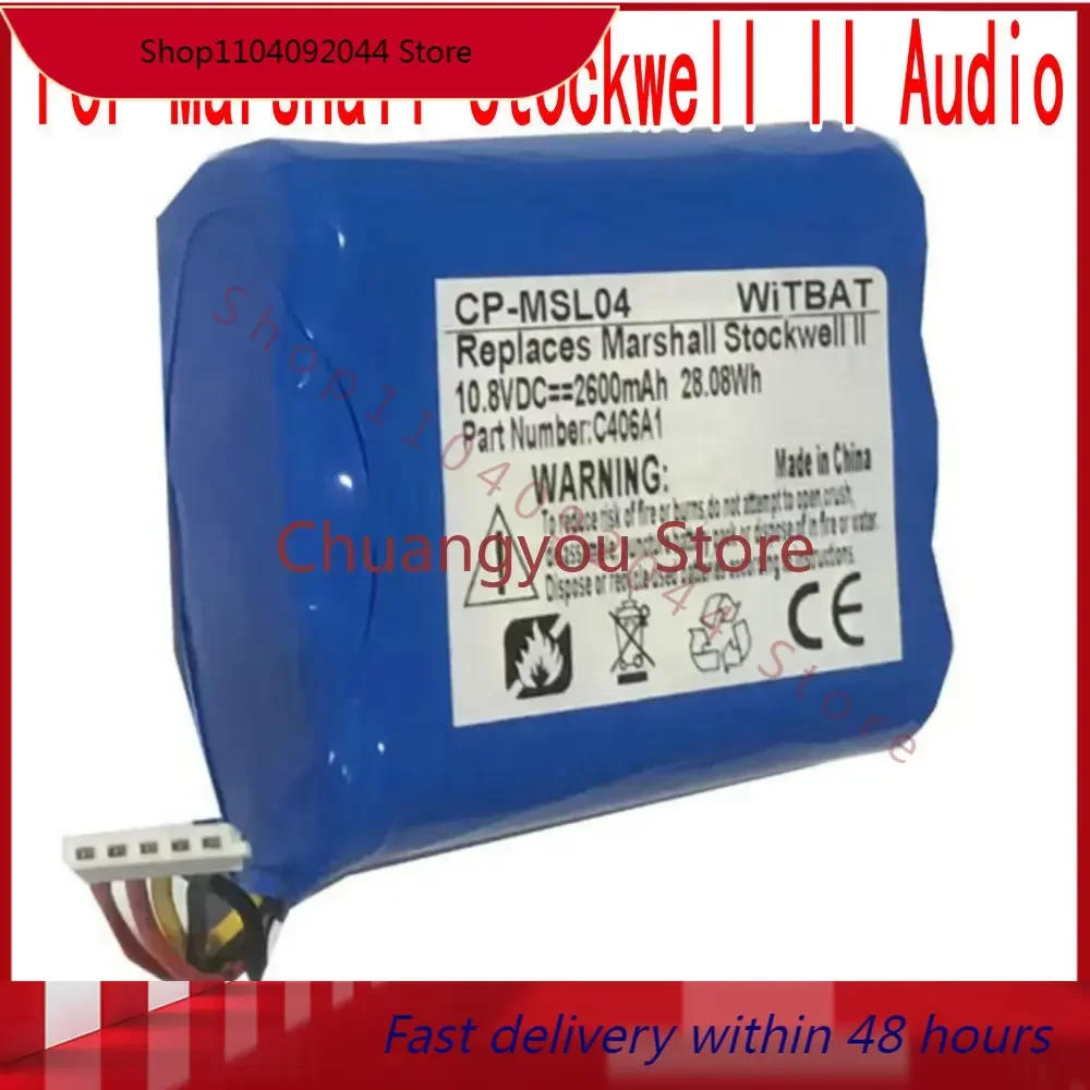 

10.8 В постоянного тока, новый, 2600 мАч, 28,08 Втч, C406A1 CP-MSL04, запасная батарея для Marshall Stockwell II Audio