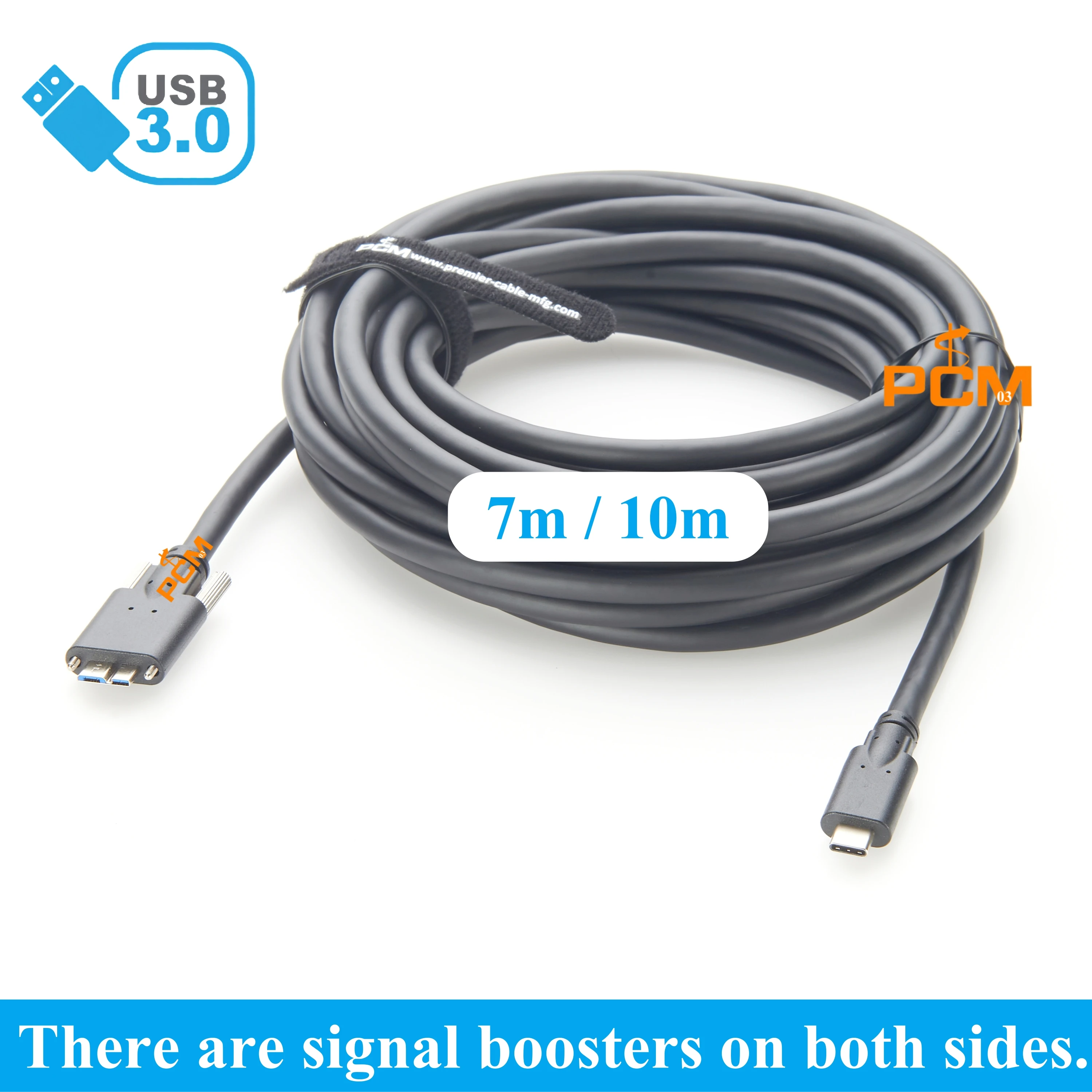 

7 м 10 м USB 3.1 Type-C к винтовому замку USB 3.0 Micro-B повторитель сверхскоростной кабель для промышленной системы видения камеры