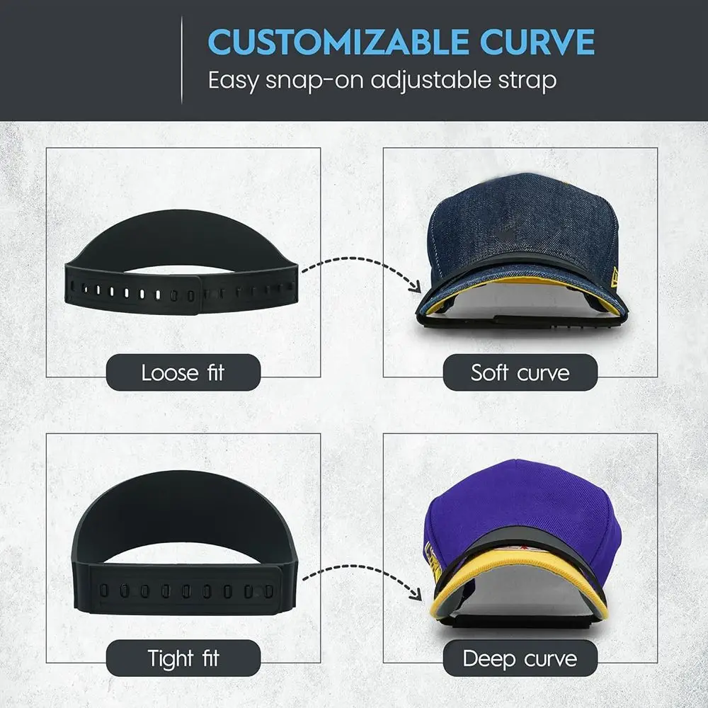 with 9 Brim Curve Hat Brim Bender Hat Shaper Plastic Hat Curve Bender Reusable Convenient Shaper Hat Curving Band Baseball Caps view 3