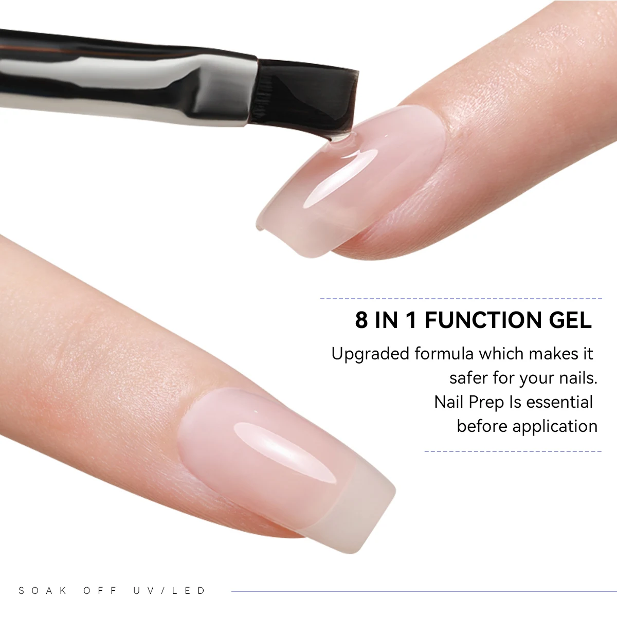 Vendeeni TPO HEMA Free 15ml 8 en 1 Gel multifuncional para uñas con diamantes de imitación, capa superior dura, Gel Base, Gel mezclador floreciente para uñas