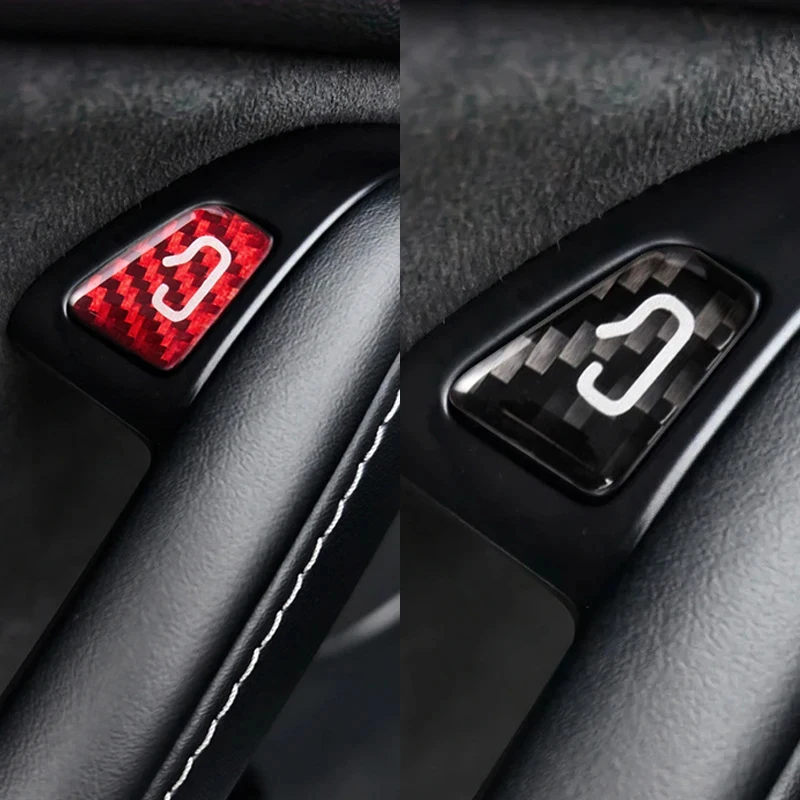 Carbon Style Door Switch Button Stickers for Tesla Model 3 Y 2019-2025 Interior Modification Accessories