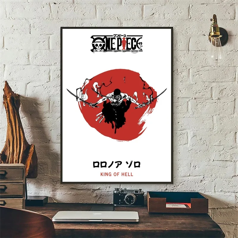 أنيمي قطعة واحدة لوفي الأجهزة الطرفية الملصقات الفن قماش رسم اللوحة للأطفال ديكور غرفة نوم الهدايا غير المؤطرة قماش طباعة HD ملصق