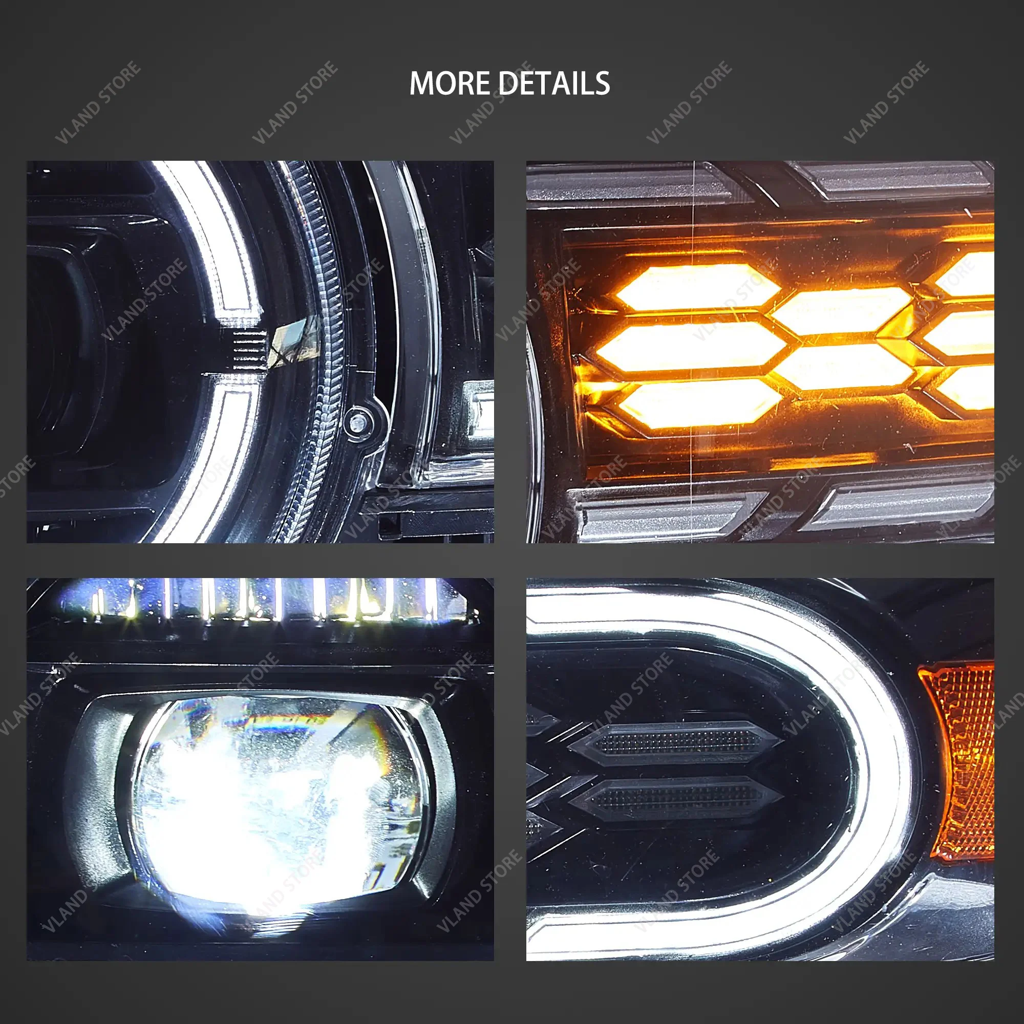 Vland 2006–2023 FJ Cruiser XJ10 Full LED Headlights Assembly, Dual Beam Projector Design, Integrated High Low Beam, Plug and Pla