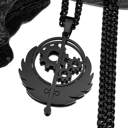 Brotherhood of Stainless Steel Pendants Necklaces Black Color Music Band Patch Game Flag Necklace Jewelry N3001S06