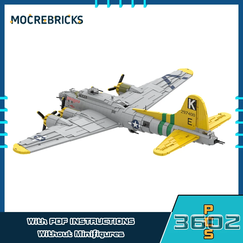 Heavy Bomber B-17G Flying Fortress Model WW II Air Force Strategic Weapon Building Blocks Advanced Bricks Children's Puzzle Toy